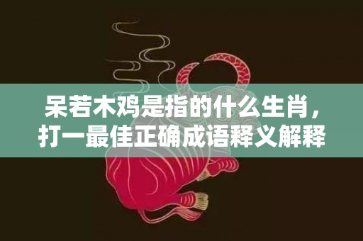 呆若木鸡是指的什么生肖，打一最佳正确成语释义解释落实