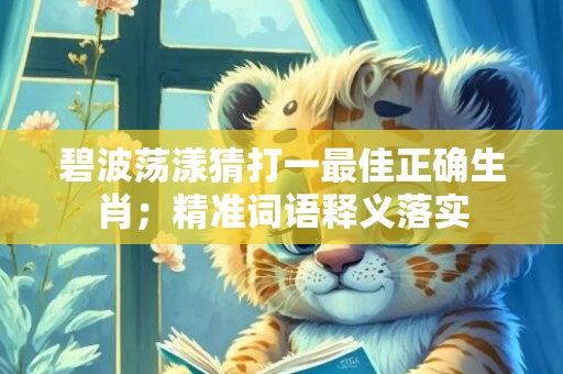 碧波荡漾猜打一最佳正确生肖；精准词语释义落实