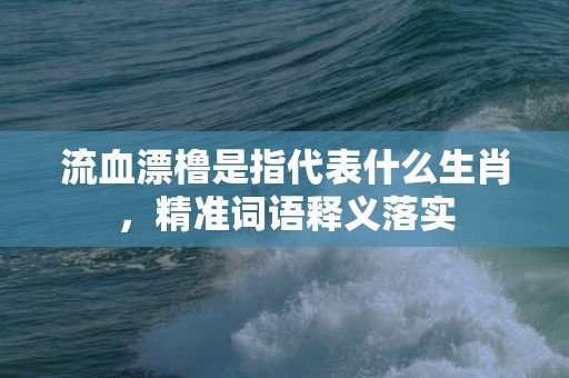 流血漂橹是指代表什么生肖，精准词语释义落实