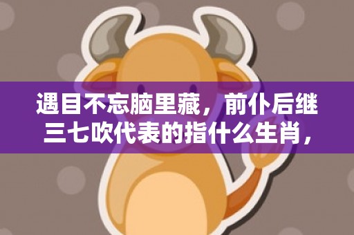 遇目不忘脑里藏，前仆后继三七吹代表的指什么生肖，猜一准确生肖成语落实释义