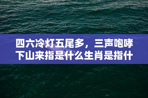 四六冷灯五尾多，三声咆哮下山来指是什么生肖是指什么生肖，猜打一最佳生肖标准成语落实释义