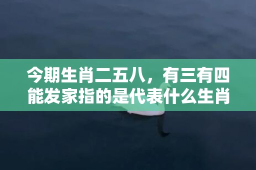 今期生肖二五八，有三有四能发家指的是代表什么生肖，成语释义解释