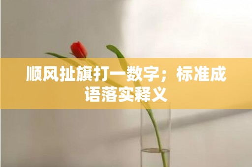 顺风扯旗打一数字；标准成语落实释义