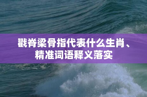 戳脊梁骨指代表什么生肖、精准词语释义落实