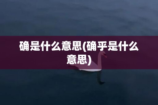 确是什么意思(确乎是什么意思)