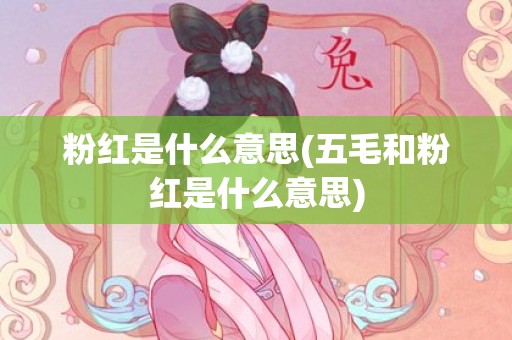 粉红是什么意思(五毛和粉红是什么意思)