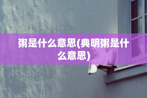 粥是什么意思(典明粥是什么意思)