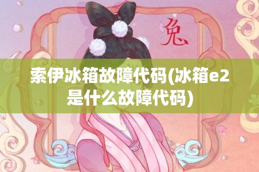 索伊冰箱故障代码(冰箱e2是什么故障代码)