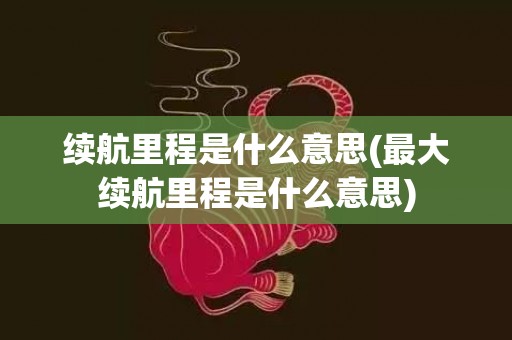 续航里程是什么意思(最大续航里程是什么意思)