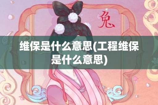 维保是什么意思(工程维保是什么意思)