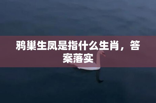 鸦巢生凤是指什么生肖，答案落实