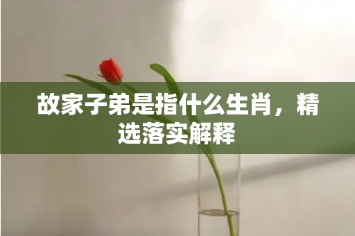 故家子弟是指什么生肖，精选落实解释