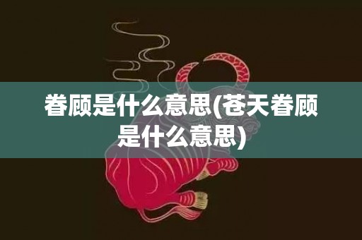 眷顾是什么意思(苍天眷顾是什么意思)