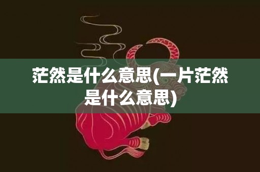 茫然是什么意思(一片茫然是什么意思)