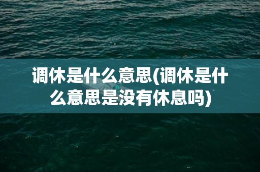 调休是什么意思(调休是什么意思是没有休息吗)