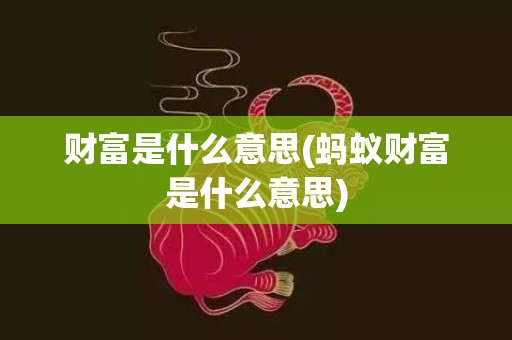 财富是什么意思(蚂蚁财富是什么意思)