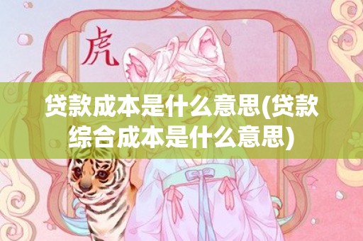 贷款成本是什么意思(贷款综合成本是什么意思)