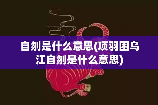 自刎是什么意思(项羽困乌江自刎是什么意思)