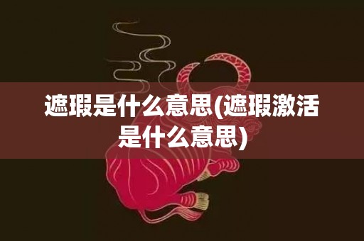 遮瑕是什么意思(遮瑕激活是什么意思)