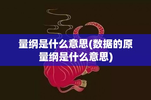 量纲是什么意思(数据的原量纲是什么意思)