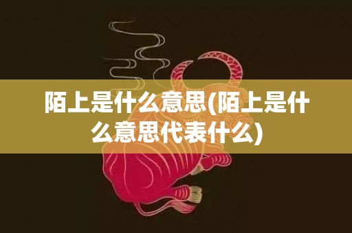 陌上是什么意思(陌上是什么意思代表什么)