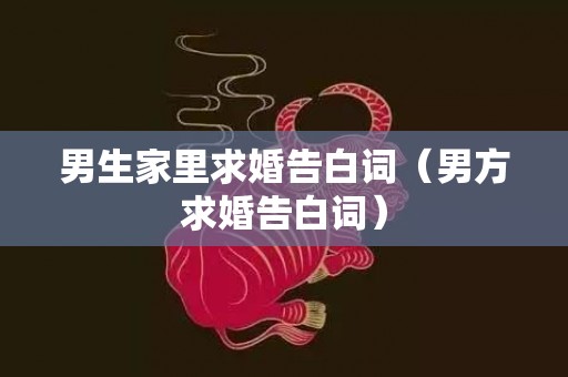 男生家里求婚告白词（男方求婚告白词）