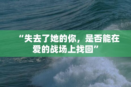 “失去了她的你，是否能在爱的战场上找回”