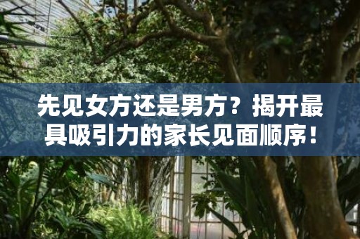 先见女方还是男方？揭开最具吸引力的家长见面顺序！