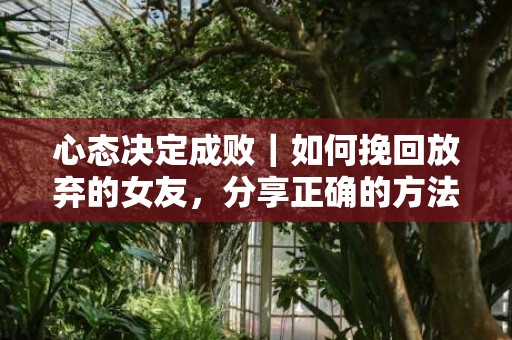 心态决定成败｜如何挽回放弃的女友，分享正确的方法！