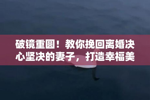 破镜重圆！教你挽回离婚决心坚决的妻子，打造幸福美满的家庭