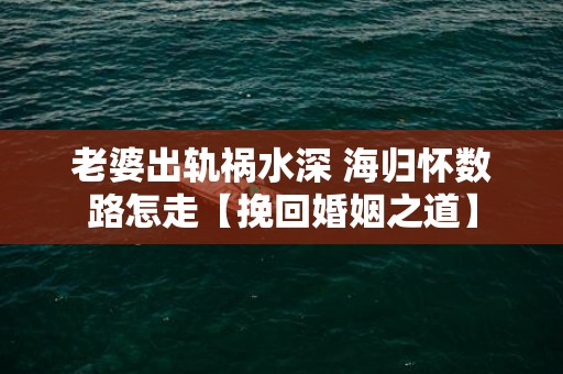 老婆出轨祸水深 海归怀数路怎走【挽回婚姻之道】