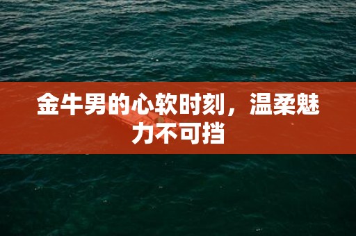 金牛男的心软时刻，温柔魅力不可挡