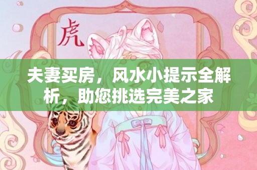 夫妻买房，风水小提示全解析，助您挑选完美之家