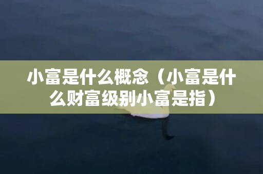 小富是什么概念（小富是什么财富级别小富是指）