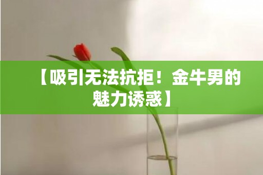 【吸引无法抗拒！金牛男的魅力诱惑】