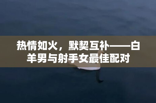 热情如火，默契互补——白羊男与射手女最佳配对