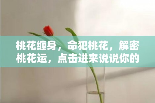 桃花缠身，命犯桃花，解密桃花运，点击进来说说你的命运