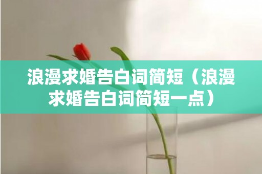 浪漫求婚告白词简短（浪漫求婚告白词简短一点）