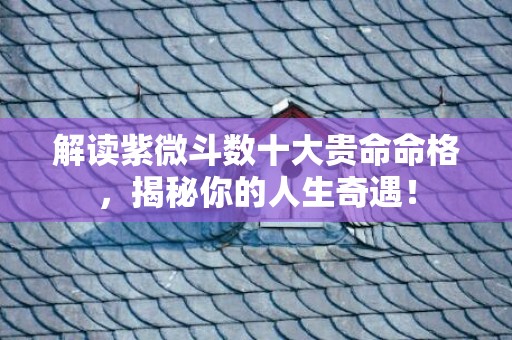 解读紫微斗数十大贵命命格，揭秘你的人生奇遇！