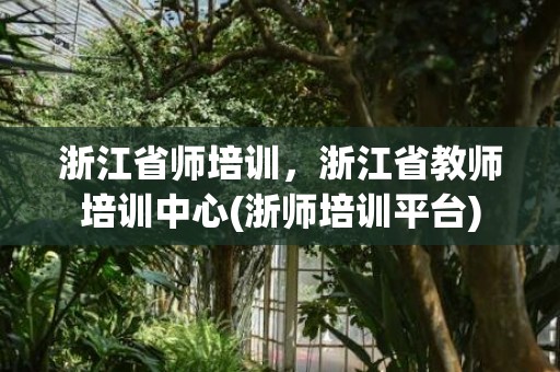 浙江省师培训，浙江省教师培训中心(浙师培训平台)