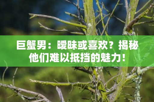 巨蟹男：暧昧或喜欢？揭秘他们难以抵挡的魅力！