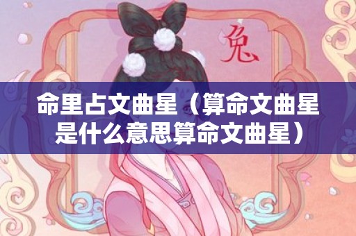 命里占文曲星（算命文曲星是什么意思算命文曲星）