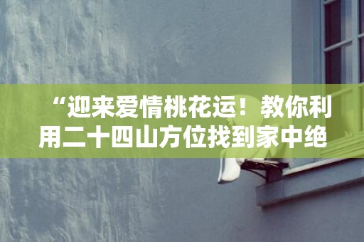 “迎来爱情桃花运！教你利用二十四山方位找到家中绝佳桃花位！”