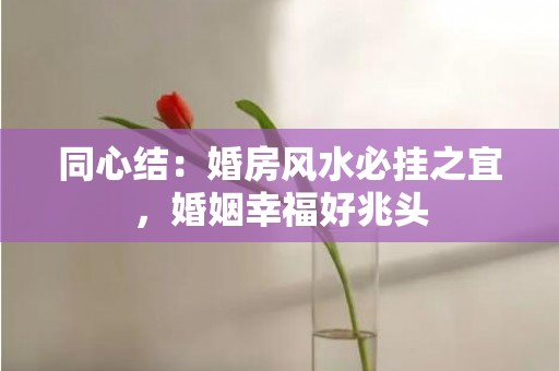 同心结：婚房风水必挂之宜，婚姻幸福好兆头