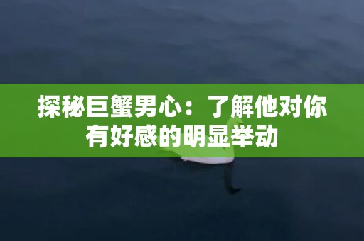 探秘巨蟹男心：了解他对你有好感的明显举动