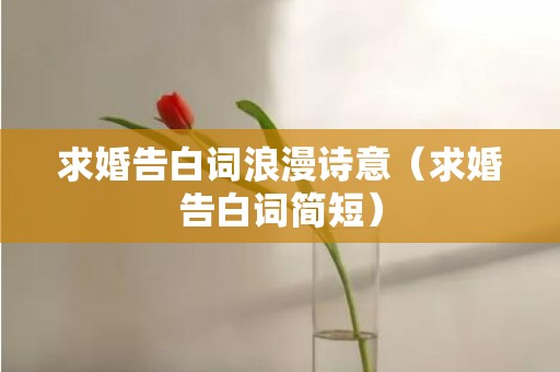 求婚告白词浪漫诗意（求婚告白词简短）