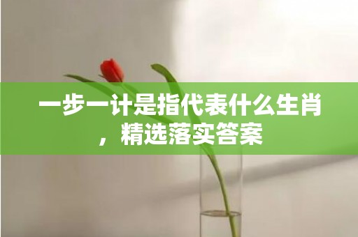 一步一计是指代表什么生肖，精选落实答案