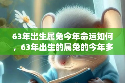 63年出生属兔今年命运如何，63年出生的属兔的今年多大(63年出生属兔今年犯太岁吗)