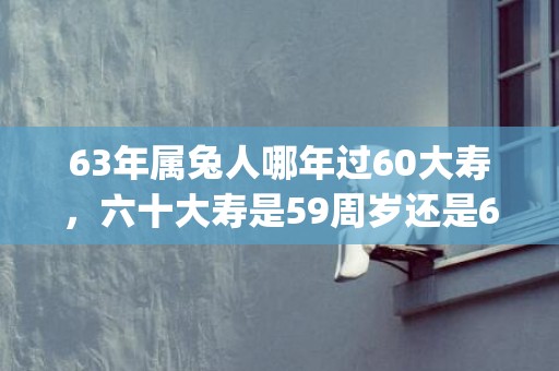 63年属兔人哪年过60大寿，六十大寿是59周岁还是60周岁(63年属兔人哪年吉星入命)