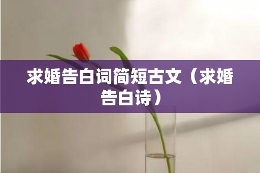 求婚告白词简短古文（求婚告白诗）